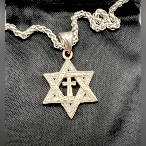 Silver Star of David Necklace Sterling Jewelry - Picture 3 of 4
